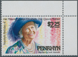 Penrhyn: 1990, 90th Birthday Of Queen Mum $2.25 In An INVESTMENT Lot With About 7.000 (!) Stamps Mos - Penrhyn