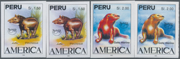 Peru: 1993, Animals IMPERFORATE Set Of Two For UPAEP With 1.50s. Mountain Tapir (Tapirus Pinchaque) - Peru