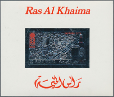Ras Al Khaima: 1968/1972, GOLD/SILVER ISSUES, U/m Assortment Of 36 Stamps And 24 Souvenir Sheets, In - Ras Al-Khaima
