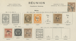 Reunion: 1885, Interessantes Los Von 6 Aufdruckwerten, Dabei Eine Marke Gestempelt - Used Stamps