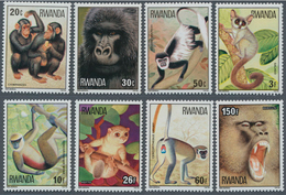 Ruanda: 1978, Monkeys Complete Set Of Eight (chimpanzee, Gorilla, Baboon Etc.) In A Lot With About 3 - Andere & Zonder Classificatie