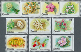 Ruanda: 1981, Flowers Complete Set Of Ten From 20c. To 150fr. In A Lot With 280 Complete Sets Mostly - Otros & Sin Clasificación