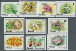 Ruanda: 1981, Flowers And Carnivorus Animals In Complete IMPERFORATE Sets Of Ten Or Eight In A Lot W - Andere & Zonder Classificatie