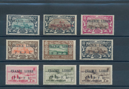 St. Pierre Und Miquelon: 1941/1942, FRANCE LIBRE F.N.F.L. Overprints, Mint Assortment Of 18 Differen - Autres & Non Classés