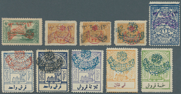 Saudi-Arabien - Nedschd: 1925-26, Extensive Collection Of Surcharged Issues On Cards, Blocks Of Four - Saoedi-Arabië