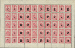 SCADTA - Ausgaben Für Ecuador: 1929, Registration Stamp 1s. Rose, Lot Of Five (folded) Sheets Of 50 - Ecuador