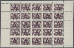 SCADTA - Länder-Aufdrucke: 1923, "A" Handstamp On 1921 3p In Pane Of 25 (2010 Mi # 10, €5000 ++), NH - Vliegtuigen