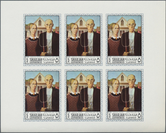 Schardscha / Sharjah: 1968, American Paintings, 480 Sets Of This Issue Perfor. And 35 Sets Imperf. I - Schardscha