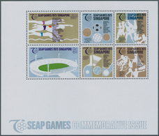 Singapur: 1973, SEAP Games In A Lot With Ten Miniature Sheets, Mint Never Hinged, Mi. Bl. 5, € 450,- - Singapore (...-1959)