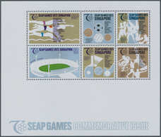 Singapur: 1973, SEAP Games In A Lot With Ten Miniature Sheets, Mint Never Hinged, Mi. Bl. 5, € 450,- - Singapur (...-1959)