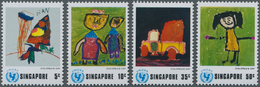 Singapur: 1974, UNICEF Children’s Day Complete Set Of Four With Different Drawings Made From Childre - Singapore (...-1959)