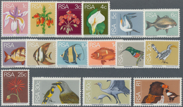 Südafrika: 1974, Definitive Issue ‚flowers, Birds And Fishes‘ Complete Set Of 16 In A Lot With 180 S - Usati