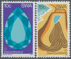 Südwestafrika: 1974, Diamond Mining Complete Set Of Two In A Lot With 225 Sets Mostly In Larger Bloc - South West Africa (1923-1990)