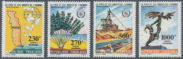 Togo: 1985, Peace And Human Rights Complete Set Of Four (dove Of Peace, Palm Tree, Mining And Sculpt - Togo (1960-...)