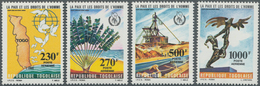 Togo: 1985, Peace And Human Rights Complete Set Of Four (dove Of Peace, Palm Tree, Mining And Sculpt - Togo (1960-...)