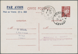 Tunesien: 1941/43 (ca.) Nice Collection Of Ca. 22 Revalued Unused And Used Postal Stationery Airmail - Briefe U. Dokumente
