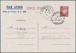 Tunesien: 1941/43 (ca.) Nice Collection Of Ca. 22 Revalued Unused And Used Postal Stationery Airmail - Cartas & Documentos