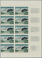 Tunesien: 1954, Definitives "Views"/Airmails, U/m Assortment Of 155 Imperforate Stamps Within Units, - Brieven En Documenten