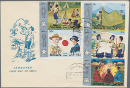 Naher Osten: 1920/1990 (ca.), Lot Of Some Loose Stamps And Mainly Covers, Comprising Yemen, Oman, Qa - Autres & Non Classés