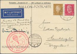 Ballonpost: 1927/1955, Lot Of 26 Balloon Mail Covers/cards, Mainly Europe Incl. Germany, E.g. 1927 S - Montgolfier