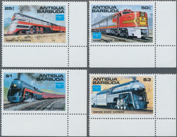 Thematik: Eisenbahn / Railway: 1986, ANTIGUA & BARBUDA: Ameripex Stamp Exhibition Complete Set Of Fo - Trenes