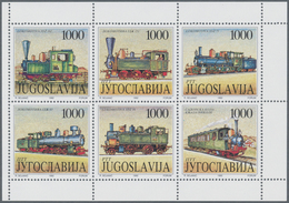 Thematik: Eisenbahn / Railway: 1992, Yugoslavia. Lot Of 100 Set STEAMLOCOMOTIVES (6 Values) In Compl - Trains