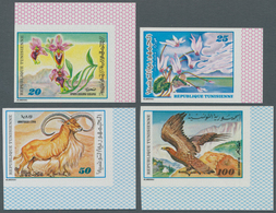 Thematik: Flora, Botanik / Flora, Botany, Bloom: 1980, TUNISIA: Flowers And Animals Complete IMPERFO - Sonstige & Ohne Zuordnung