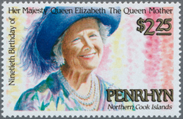 Thematik: Königtum, Adel / Royalty, Nobility: 1990, PENRHYN: 90th Birthday Of Queen Mum $2.25 In A L - Case Reali