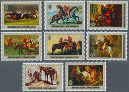 Thematik: Malerei, Maler / Painting, Painters: 1970, RWANDA: Horse Paintings Complete Set Of Eight S - Other & Unclassified