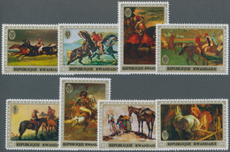Thematik: Malerei, Maler / Painting, Painters: 1970, RWANDA: Horse Paintings Complete Set Of Eight S - Other & Unclassified