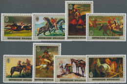 Thematik: Malerei, Maler / Painting, Painters: 1970, RWANDA: Horse Paintings Complete Set Of Eight S - Autres & Non Classés