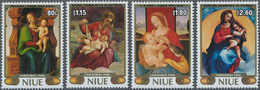 Thematik: Malerei, Maler / Painting, Painters: 1986, NIUE: Christmas Complete Set Of Four With Diffe - Other & Unclassified