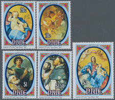 Thematik: Malerei, Maler / Painting, Painters: 1993, NIUE: Christmas Complete Set Of Five With Paint - Sonstige & Ohne Zuordnung