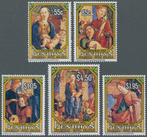 Thematik: Malerei, Maler / Painting, Painters: 1993, PENRHYN: Christmas Complete Set Of Five With Pa - Sonstige & Ohne Zuordnung