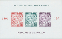 Thematik: Marke Auf Marke / Stamp On Stamp: 1991, MONACO: Centenary Of Stamps 'Prince Albert I.' In - Francobolli Su Francobolli