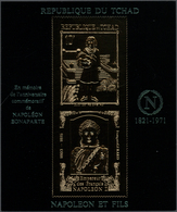 Thematik: Napoleon: 1971, Tchad, 150th Death Anniversary Of Napoleon, Gold Issue, Perf./imperf. Stam - Napoleon