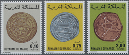 Thematik: Numismatik / Numismatics: 1977, MOROCCO: Old Morrocan Coins Complete Set Of Three In A Lot - Monete