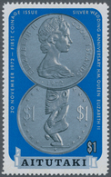 Thematik: Numismatik-Geld / Numismatics-cash: 1973, AITUTAKI: Definitives Set Of Seven Showing The C - Münzen