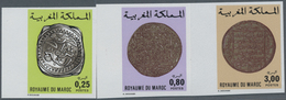 Thematik: Numismatik-Geld / Numismatics-cash: 1980, MOROCCO: Old Morrocan Coins Complete Set Of Thre - Monete