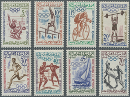 Thematik: Olympische Spiele / Olympic Games: 1960, MOROCCO: Summer Olympics Rome Complete Set Of Eig - Other & Unclassified