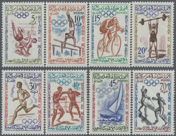 Thematik: Olympische Spiele / Olympic Games: 1960, MOROCCO: Summer Olympics Rome Complete Set Of Eig - Other & Unclassified