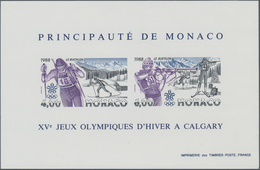 Thematik: Olympische Spiele / Olympic Games: 1988, Monaco, Olympic Games Calgary, Souvenir Sheet IMP - Sonstige & Ohne Zuordnung