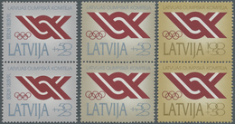 Thematik: Olympische Spiele / Olympic Games: 1992, LATVIA: National OLYMPIC Committee Set Of Three I - Sonstige & Ohne Zuordnung