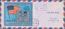 Thematik: Raumfahrt / Astronautics: 1969/1973, Ajman/Fujeira, Group Of 18 Covers (registered Airmail - Other & Unclassified