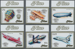 Thematik: Raumfahrt / Astronautics: 1983, NIUE: 200 Years Of Aviation Complete Set Of Six (Montgolfi - Other & Unclassified