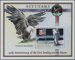 Thematik: Raumfahrt / Astronautics: 1989, AITUTAKI: 20th Anniversary Of The First Landing On The Moo - Otros & Sin Clasificación