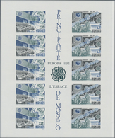 Thematik: Raumfahrt / Astronautics: 1991, Monaco, Europa-Cept (European Space Programs), Souvenir Sh - Andere & Zonder Classificatie