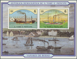 Thematik: Schiffe / Ships: 1984, SAO TOME E PRINCIPE: Paddle Steamers Set Of Six Different IMPERFORA - Ships