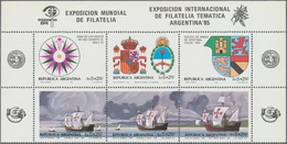 Thematik: Schiffe-Segelschiffe / Ships-sailing Ships: 1984, ARGENTINA: Stamp Exhibitions In Madris A - Boten