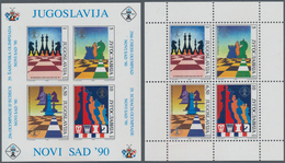Thematik: Spiele-Schach / Games-chess: 1990, Yugoslavia. CHESS OLYMPIAD, Novi Sad. Lot With 1,000 Bl - Chess